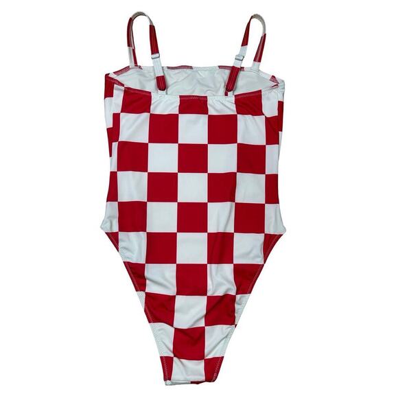 Solid & Striped x RE/DONE Malibu One Piece Swimsuit Red White Retro High Cut XS - Picture 6 of 12